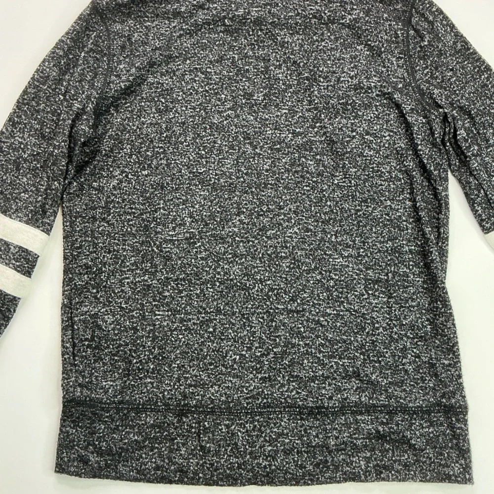 Old Navy Black Jack Plush Pullover Hoodie Kids Size S 6-7 Varsity Stripe Sporty
